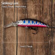 6pcs Long Lip Sinking Minnow Lure Set, Deep Diving Bionic Hard Bait, Stream Trout Bass Fishing Lure Combination - Multicolor - View 2