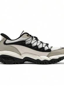 Skechers Men's ARCH FIT Arch Support Outdoor Low-Top Hiking Shoes Work Shoes Casual Sneakers - Black and White - View 2