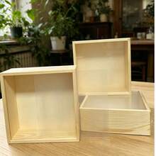 1个7.87英寸木质3D镂空相框，DIY迷你博物馆剪影盒，立体展示架，亚克力抛光表面，适用于干花、DIY艺术照片和特殊场合，家居和办公室装饰，照片和花卉组合相框，展示架 - 木質色 - 查看 3