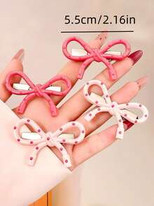 10/20pcs Colorful Polka Dot Bow Hair Clips, Durable And Hair-Friendly, Cute Hair Accessories For Women, Suitable For Daily, Date, Vacation, School Wear - Multicolor - View 6