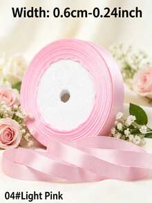 1 Roll 25 Yards 6mm Satin Ribbon, DIY Wedding Christmas Decoration Bow Making Handmade Card Gift Floral Accessories - 0.6cm Satin Ribbon - View 15