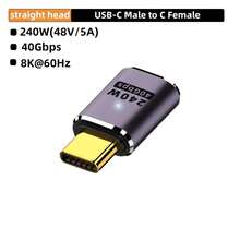 1pc USB4 Type-C To Type-C Angled Adapter, Supports PD240W 40Gbps 8K@60Hz Audio/Video Transmission, Compatible With Phones, Tablets, Laptops And Other Devices - Purple - View 16