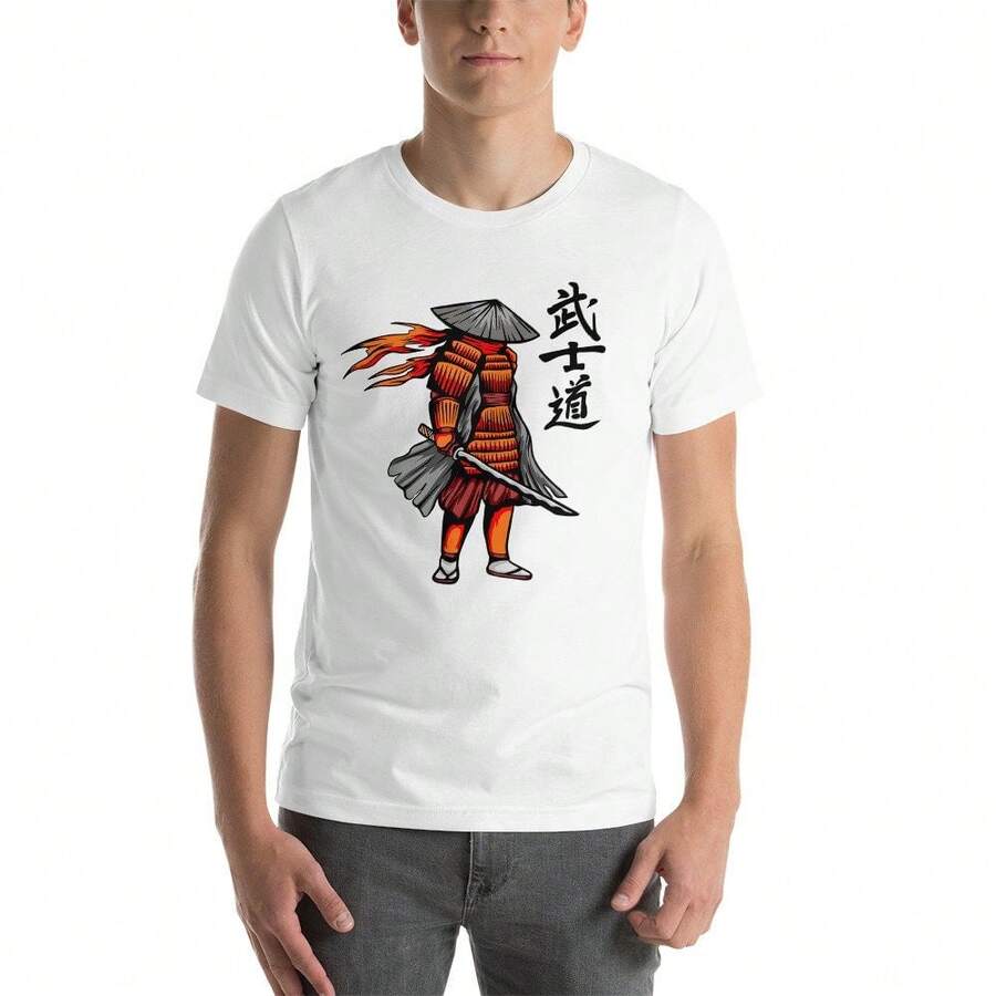 Camisetas para Hombre, Camiseta de Samurai Japonés Bushido - 3 - Samurai - Camiseta de Japón - ¡Ideal para un regalo! - Camiseta unisex - Camiseta de anime en varios tamaños, camiseta clásic - Blanco - Ver 1