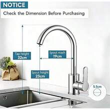 Kitchen Sink Mixer Taps Swivel Spout Single Lever Tap Mono  Faucet Modern - 1 - View 7