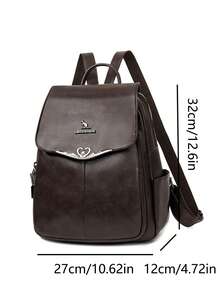 Tas Ransel Travel Kulit PU Mewah Gaya Korea Baru Retro Kapasitas Besar untuk Wanita - Coklat - View 4