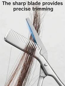 1 Set Stainless Steel Eyebrow Scissors & Comb Set, Brand New Portable All-Steel Eyebrow Trimmer, Bangs Trimmer, Beard Scissors With Comb, Adjustable Eyebrow Length, Beginner-Friendly Beauty Tool, Essential For Business, Travel And Vacation, Perfect Gift For Friends And Family - Multicolor - View 6