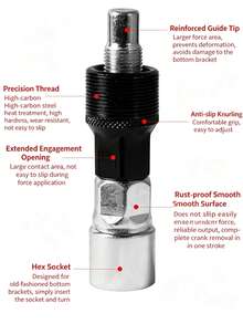 1 Set Perlengkapan Perbaikan Sepeda Gunung untuk Melepas Crankset, Termasuk Alat Penarik Lengan Crank dan Alat Bottom Bracket - MultiWarna - View 7