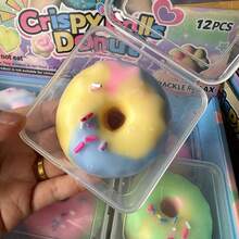 1 buah Mainan Pereda Stres Bentuk Donat Renyah, Macaron, Cokelat, dan Cokelat Lembut dengan Warna Acak - MultiWarna - View 3