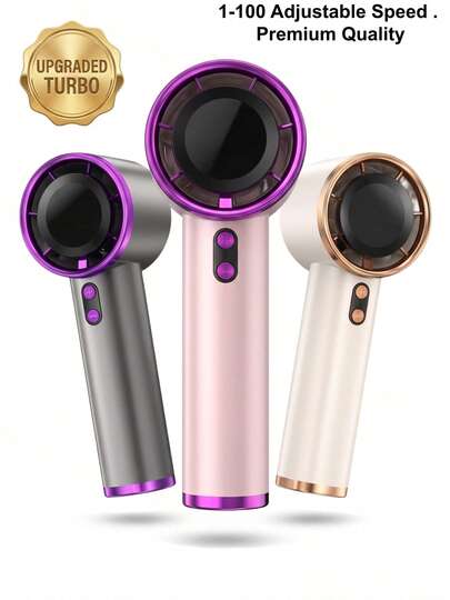 YITUMU Portable Handheld Fan With Digital Display, 1-100 Adjustable Speed Turbo Fan, Long-Lasting Rechargeable Battery, Summer Travel Essential, Unisex Holiday Must-Have
