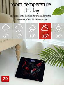 Dark Cat Red Body Weight Scale, With Backlit LED Display, Temperature Detection, High Precision, Max Weight 400 Lbs/180 Kg - A - 查看 6