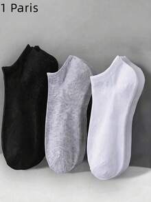 1/5/10/15/20 Pairs Women's Cotton Boat Socks, Invisible Low-Cut Short Socks For Girls, Mesh Breathable Holes, Moisture-Wicking Soft All-Season Commute & Sports Socks, Black/White/Grey Random Colors - Multicolor - View 4