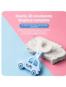U-Shaped Kids' Toothbrush With Taxi Design - Multicolor - View 6