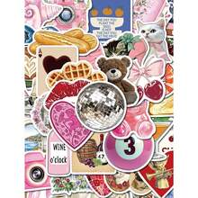 50 Peças Adesivos Decorativos de Grafite de Desenho Animado Estético Pinterest para Copos de Água, Cadernos, Bagagem, À Prova d'Água, Divertidos, Adesivos Infantis - Multicolorido - Visão 11