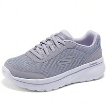 Skechers Women's ARCHFIT Arch Support Lace-Up Walking Shoes Breathable Mesh Thick Sole Cushioned Casual Shoes - Mauve Purple - View 2