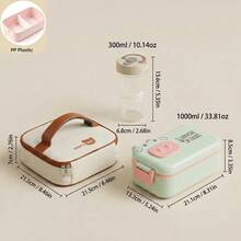 Cartoon Bento Box Adult, PP Plastic Microwavable Lunch Containers, Meal Prep Containers With Dividers, Travel Food Containers With Lids, Bento Box With Lunch Bag Water Bottle Fork Spoon, School Student Lunch Set - Multicolor - View 11