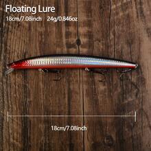 10pcs Floating Long Minnow Lure Set, Laser Reflective Hard Baits, Sea Fishing Long Cast Bigmouth Bass And Sea Bass Fishing Lure Combination - Multicolor - View 2