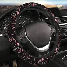 SANRIO 1 Buah Sarung Setir Hello Kitty - Cocok Untuk Sebagian Besar Model Mobil - Motif Bunga Pink, Hati, dan Bintang. Desain Wajah Hello Kitty. Aksesori Mobil Tahan Lama (Tanpa Cincin Dalam), Menambah Keceriaan Interior Mobil, Hadiah yang Bagus Untuk Keluarga dan Teman - A - View 13