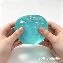 1pc.Transparent Cyan Apple Maltose Squishy Fidget Toy, Clear Jelly Fruit Squeeze Toy, Simulation Apple Stress Relief Sensory Toy For Kids Adults.One Size.ESent At Random.Needing.Squishy,Squishy Toys.Crunchy Squish.,Dumpling Squish - Multicolor - View 5