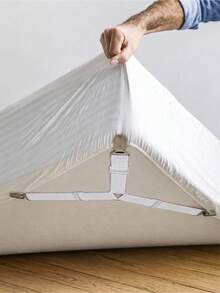 4pcs Non-Slip Triangular Quilt Fasteners, Adjustable Bed Sheet Fixing Straps, Metal Non-Slip Fasteners Suitable For Sofa Covers, Tablecloths, Tents, Easy To Install Bed Sheet Fasteners, Suitable For Bedroom Bedding Accessories, Especially Suitable For Bed Covers, Bedding And Bedroom Decor, Autumn Home Decor - Multicolor - View 2