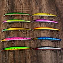 10pcs Floating Long Minnow Lure Set, Laser Reflective Hard Baits, Sea Fishing Long Cast Bigmouth Bass And Sea Bass Fishing Lure Combination - Multicolor - View 5