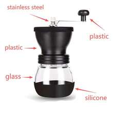 Lightweight Manual Hand Crank Coffee Grinder With Ceramic Burr, Glass Bean Hopper, Adjustable Grind Size, Portable Decorative Coffee Mill, Home Kitchen Gift For Coffee Lovers (Includes Small Brush) - Multicolor - View 11