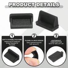 10PCS USB-A Silicone Dust Plug Cover, USB Port Protector Dustproof Caps 13*7*6mm For Laptop Notebook PC Charging Ports - View 4