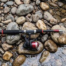 KecchKrezing Telescopic Straight Handle Fishing Rod And Reel Set With Multiple Lures, Hooks And Portable Storage Bag, Beginner Outdoor Riverbank And River Bass Fishing Gear - Red - View 3