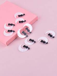 10PCS Moon Cat Acrylic Jewelry DIY Pendant - Multicolor - View 3