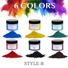 6 Colors Plaster Cement Pigment Powder Set, 50ml/1.69oz Plaster Pigment - Water-Based Colorant For Plaster, Epoxy Resin Crafts And Jewelry Making, Powder Coating Pigment For Resin Crafting - Multicolor - View 12