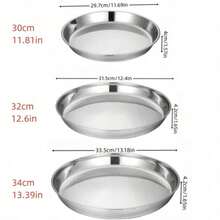 Stainless Steel Round Plate, Steamed Rice Noodle Plate, Cake Plate, Rice Roll Plate, Flat Bottom Dish, BBQ Multi-Purpose Plate - View 9