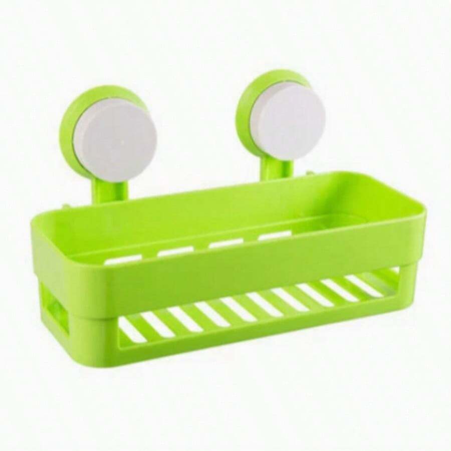 1 pieza Estante de almacenamiento multicolor con doble ventosa fuerte, estante de almacenamiento para baño y tocador, estante de almacenamiento para cocina, apto para uso doméstico - Multicolor - Ver 1