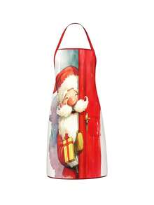 4PCS Christmas Mrs. Claus Apron Set, Funny Santa Costume Print Adjustable Waterproof Kitchen Apron, Holiday Cooking Apron Gift For Women - Multicolor - View 16