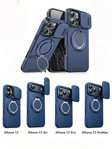 Heavy Duty Rugged Magnetic Stand Protective Case With Sliding Camera Cover, Compatible With Magsafe Card Slot For IPhone 17 Pro Max/17 Air/16/16/15/14/13/12/11 Pro Max Plus - Navy Blue - View 7
