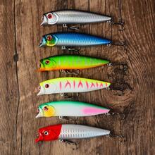 6pcs Floating Surface Lure Set, Hard Water-Splashing Lures For Long Casting Fishing, Suitable For Amur Bass And Snakehead - Multicolor - View 1