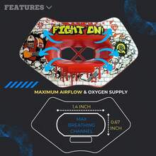 Ootball Mouth Guard Lip Guard With Permanent Helmet Strap Fits Adult & Youth, Ultra-Breathable Maximum Airflow, All Red Design With Protective Storage Case - Fight On - View 2