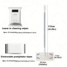 1 Set Mopa Electrostática para Polvo, Uso en Seco y Húmedo, Mopa Plana, Papel Electrostático Desechable para Limpieza de Suelos del Hogar, Paño de Limpieza Electrostática para Mopa (Algunas Partes de Color Aleatorio) - A - Ver 4