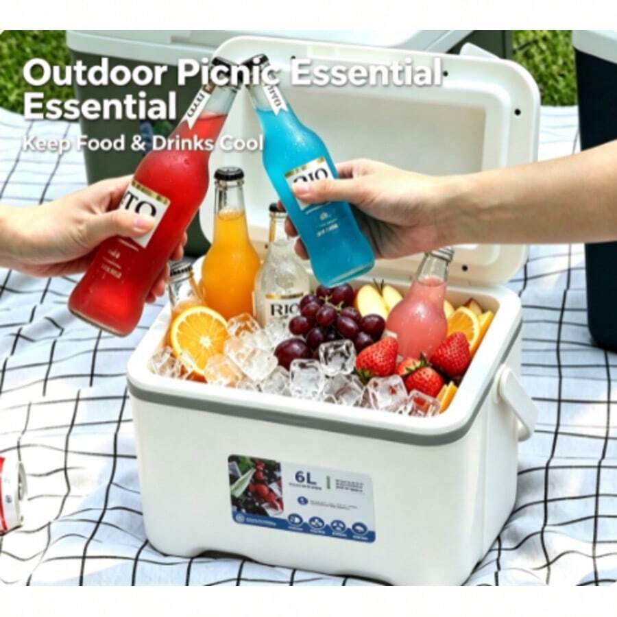 Portable Hard Cooler Box, Long-Lasting Insulation, Keeps Ice For Days; Mini Cooler Box Suitable For Outdoor Camping, Fishing, Picnic, Equipped With Handle, Multiple Colors Available, Non-Food Contact Material Cooler Box Insulation Box Commercial Outdoor Stall Food Breast Milk Fishing Fresh-Keeping Picnic Cold-Keeping Insulation Portable Handheld Refrigerator