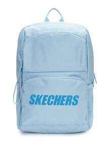 Skechers 男女通用大容量多隔層牛津布簡約字母印花雙肩包電腦包，31*17.5*45cm - 淺藍色 - 查看 1