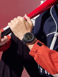 Boys LED Digital Watch Set (2pcs), With Stopwatch, Alarm, Day Of Week, Date And LED Display Functions, Multi-Functional Suitable For Military Style And Outdoor Activities - Multicolor - View 10