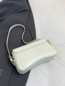 Hevel,1pc Women's Solid Color PU Fashion Underarm Bag, Versatile Shoulder Bag,Bags For Woman,White Bag - White - View 9