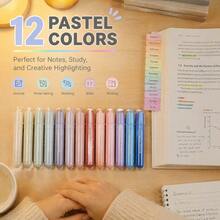 4-Color Fluorescent Highlighter Pens, Classroom Note-Taking, Key Point Marking, Student Use, Hand-Drawn Posters, Planner Pens - Multicolor - View 4