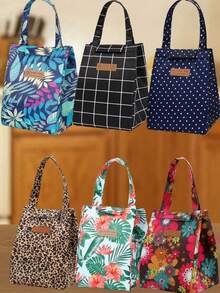 Long-Lasting Cold Insulation, Oil-Resistant Surface, Rain-Proof, Outdoor Use, Solid Load-Bearing, Shape-Retaining, Hand-Washable, Convenient Large Opening, Anti-Break Handle, Insulated Lunch Bag, Suitable For Daily Commute, Picnic, Driving, Great Gift Choice - Multicolor - View 2