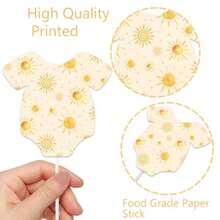 Sun  Cupcake Toppers Boho Neutral Baby Shower Yellow Gingham Decor 24 Styles Double-Sided Yellow Sun Gingham Baby  Cupcake Toppers, Boho Neutral Little Sunshine Baby Shower Dessert Decor - As Pic - View 5
