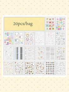 1pc Cartoon Pattern, Die-Cut Shaped Colorful Time Series Sticker Book, Cute Mini Patterns, Diverse Fantasy Designs, Multi-Function, First Day Of School - Multicolor - View 10