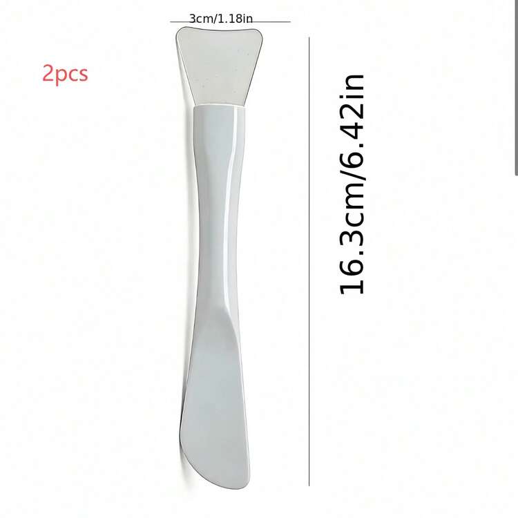 Dual-Ended Silicone Mask Brush/Scraper - 2-In-1 Tool For Applying And Removing Masks, Travel Size - White - View 12