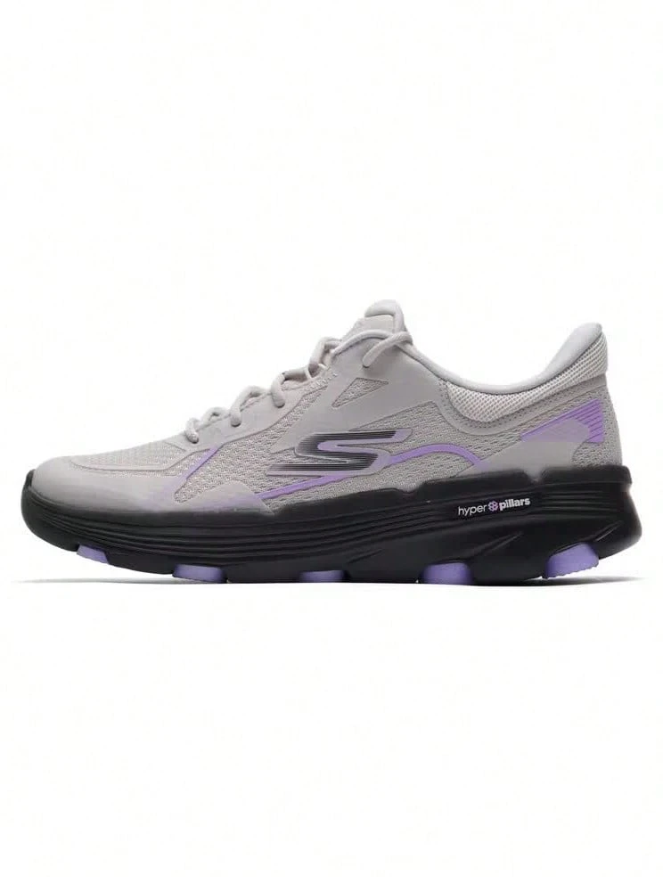 Skechers Women's GO RUN Hyper Burst Thick-Soled Cushioning Running Shoes - Grey - View 1