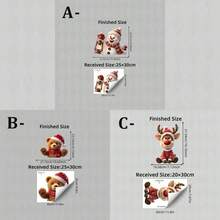 Xmas Window Decor 1/3Pcs Cute Teddy Bear Snowman Reindeer Static Window Stickers, Knit Hat Scarf Design, Reusable No Adhesive Glass Decals, Home Store Holiday Display Decor Gift - Multicolor - View 6