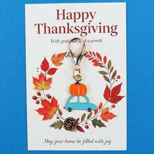 5pcs/10pcs Autumn Fall Enamel Lobster Clasp Keychain, Maple Leaf Pumpkin Gnome Turkey Corn Charm, Thanksgiving Paper Card, Seasonal Pocket Hug Gift - Multicolor - View 4