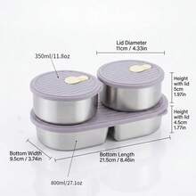 Portable 304 Stainless Steel Lunch Box With Lid, Divided Fruit Salad Food Storage Container, Leak Proof Bento Box, Dishwasher & Microwave Allowable, Suitable For Student Adult Use In School, Office, Outdoor Camping, Picnic,Travel, Back To School - Multicolor - View 16