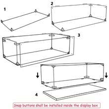26*16*11cm Clear Acrylic Display Case With Mirror Base, Snap-Together Dustproof Design For Building Block Car Models & Collectible Figures - Clear - View 2